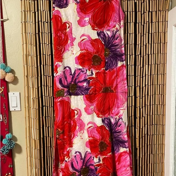 60s Floral Sleeveless Maxi Dress - Picture 5 of 5
